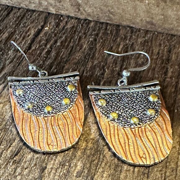 Handcrafted Bohemian Copper Dangle Earrings, Retro Ethnic Style , Gift Box - Picture 6 of 8